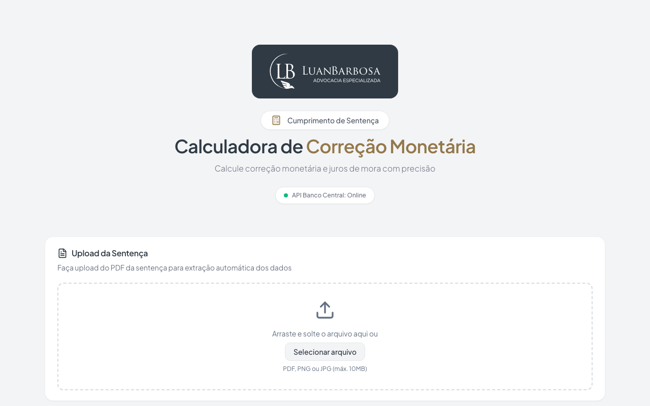 Calculadora de Correcao Monetaria