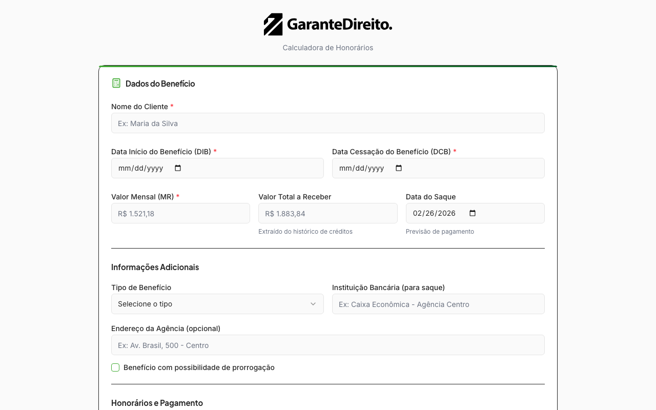 Calculadora INSS GaranteDireito